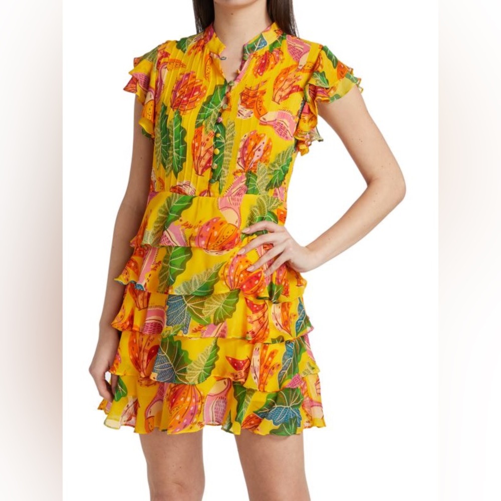 Farm Rio Beaks & Bananas Ruffle Minidress
